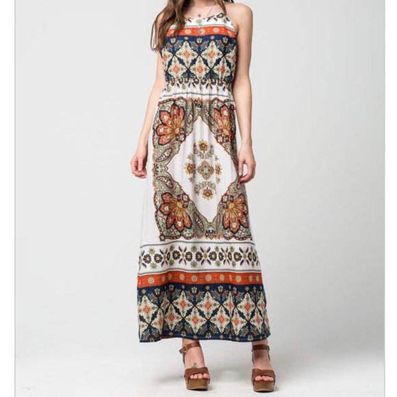 Roxy Cream Summer Maxi Dress - Picture 2 of 7